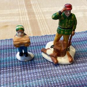 Vintage Dept.56 Heritage Village “Wood Cutter and Son” Hand Painted Porcelain